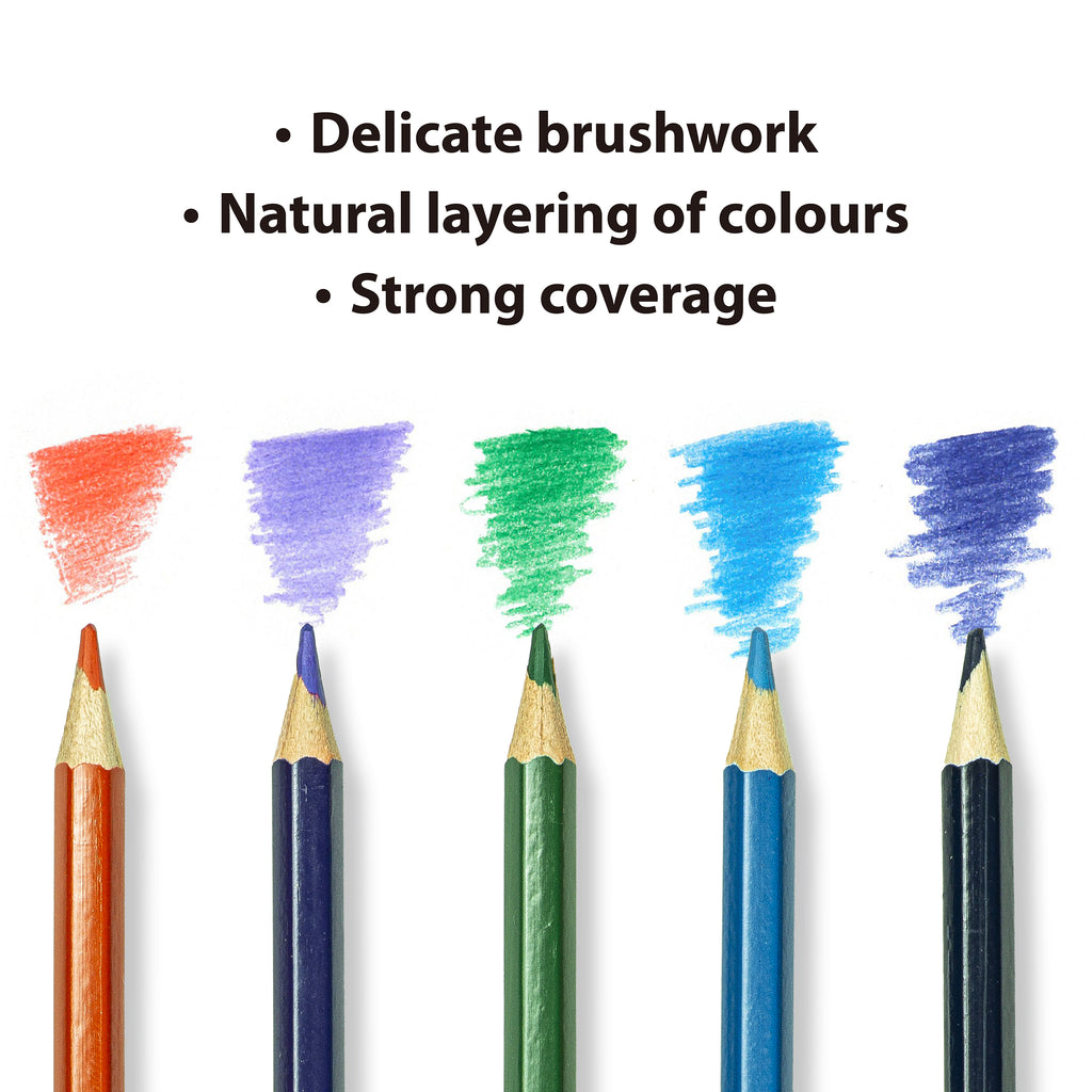 Water-Soluble Coloured Pencils, 48 Colours, Suitable all ages