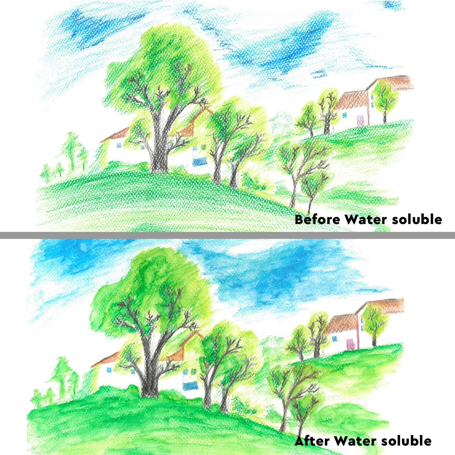 Water-Soluble Coloured Pencils, 48 Colours, Suitable all ages