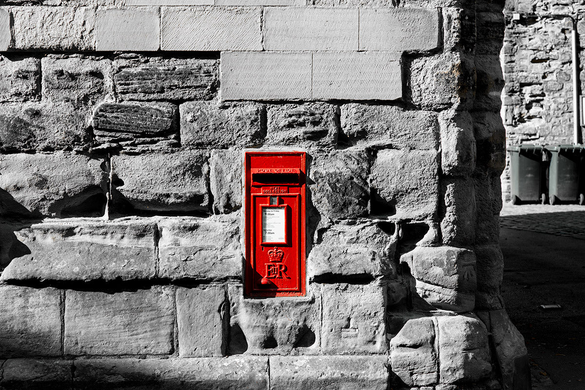 Copyright image - Royalmail Box out of Durham Cathedral
